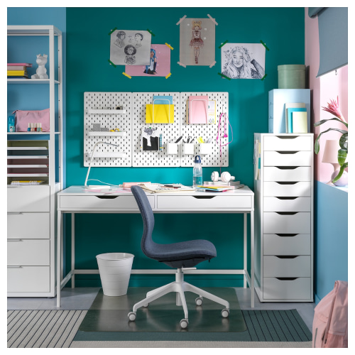 White alex drawer desk deals